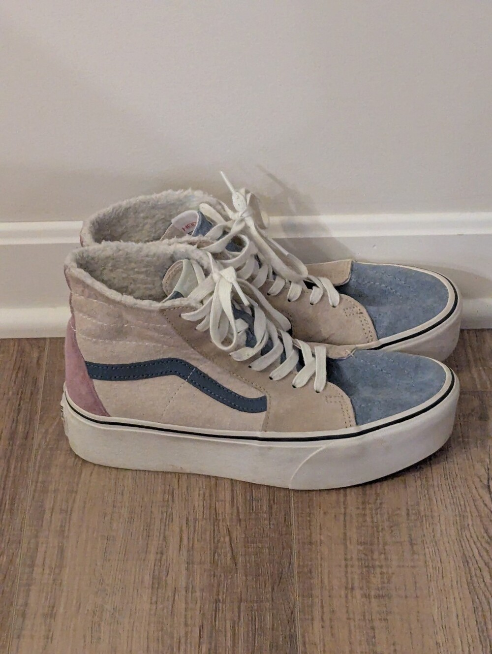 Vans Sk8-Hi MTE Sherpa Lined Suede Sneakers Boots Womens 9.5 Mens 8 Multicolor